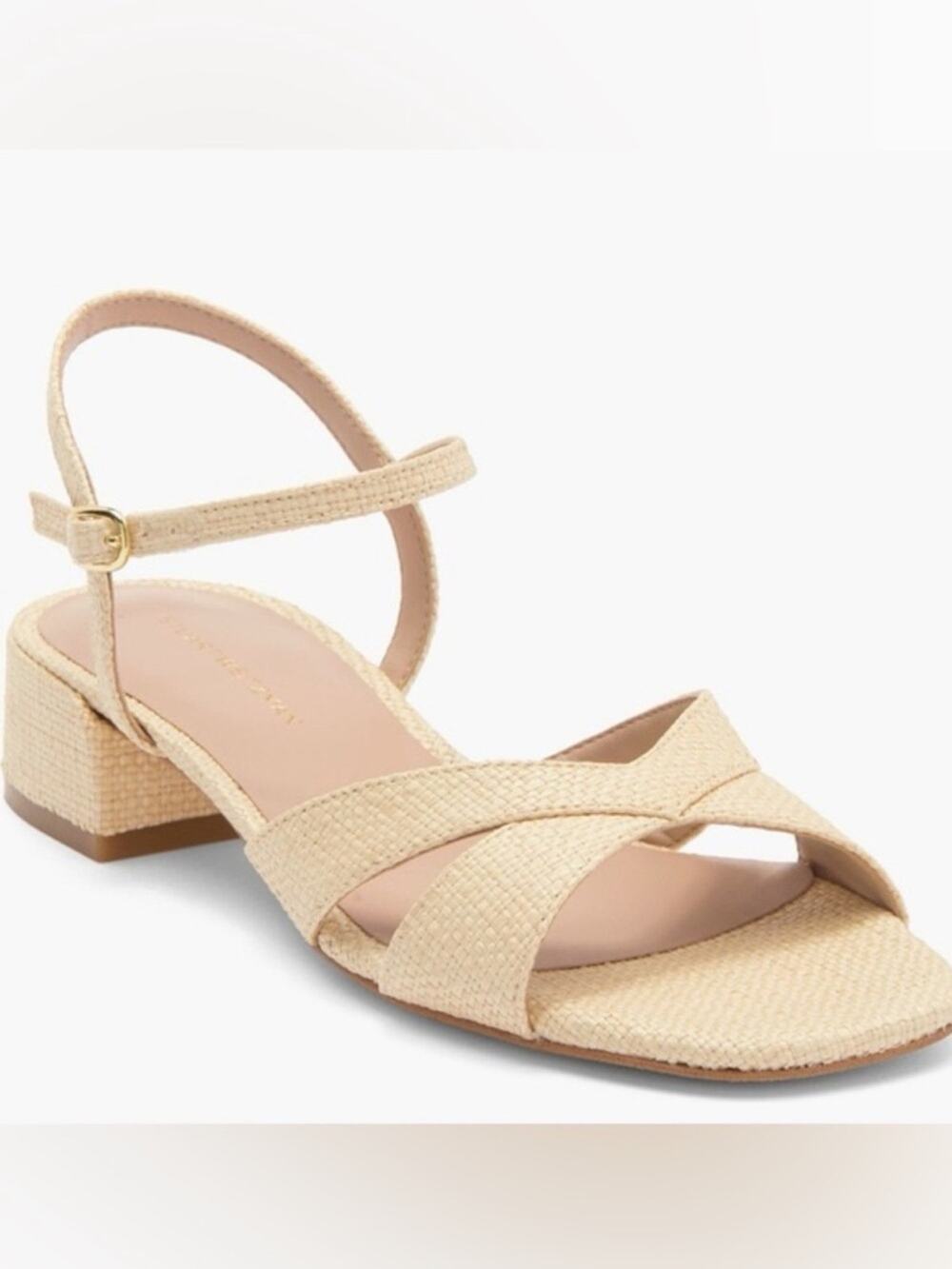 NEW Stuart Weitzman Miami Block Heel Sandal in Natural sz 12 NIB